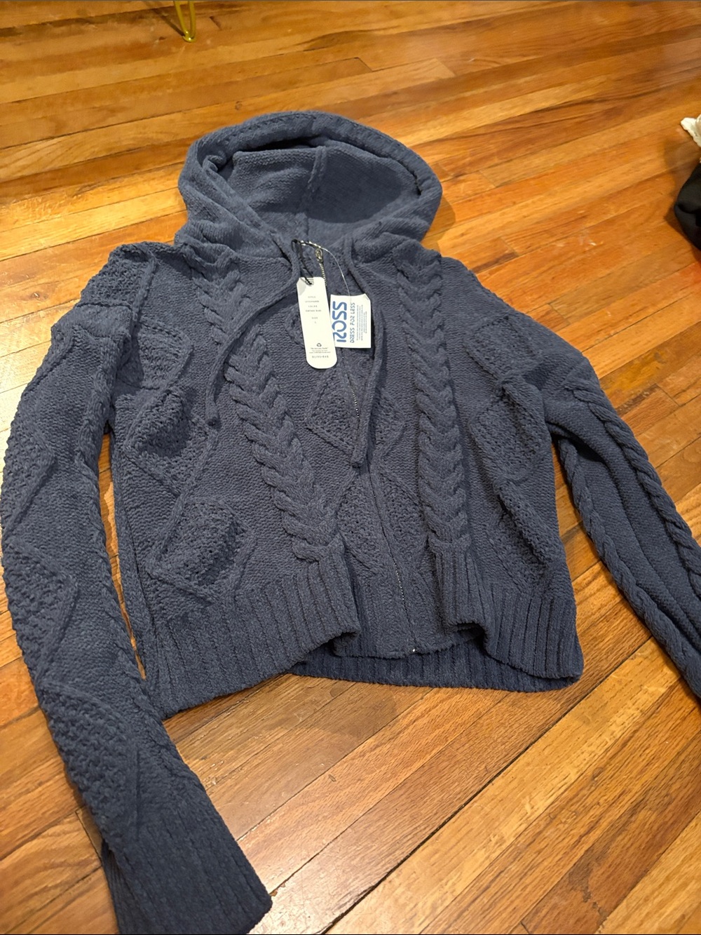 Olive + oak sweater with zipper and hood